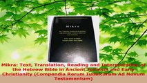 Read  Mikra Text Translation Reading and Interpretation of the Hebrew Bible in Ancient Judaism PDF Free
