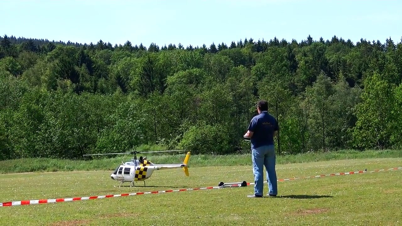BELL 206 JETRANGER GIGANTIC SCALE RC TURBINE MODEL HELICOPTER / Turbine meeting 2015 *1080
