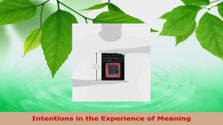 Read  Intentions in the Experience of Meaning Ebook Free