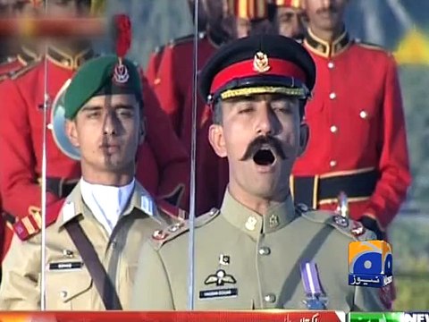 Change of guards ceremony at Quaid's mausoleum
