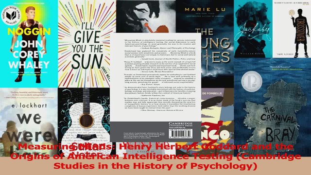 Read Measuring Minds Henry Herbert Goddard and the Origins of American Intelligence Testing Ebook Free