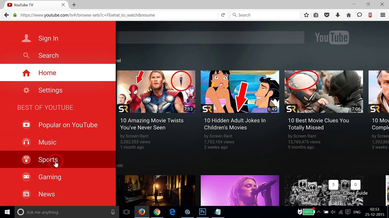 How To Open YouTube TV Mode -2016?