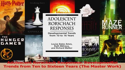 Read  Adolescent Rorschach Responses Developmental Trends from Ten to Sixteen Years The Master Ebook Free