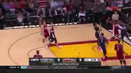 Dwyane Wade Throws It Down - Pelicans vs Heat - December 25, 2015 - NBA 2015-16 Season