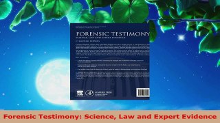 Read  Forensic Testimony Science Law and Expert Evidence EBooks Online