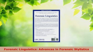 Read  Forensic Linguistics Advances in Forensic Stylistics EBooks Online