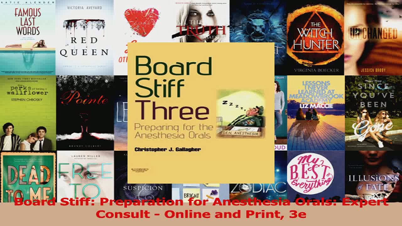 Board Stiff Preparation for Anesthesia Orals Expert Consult  Online and Print 3e Download