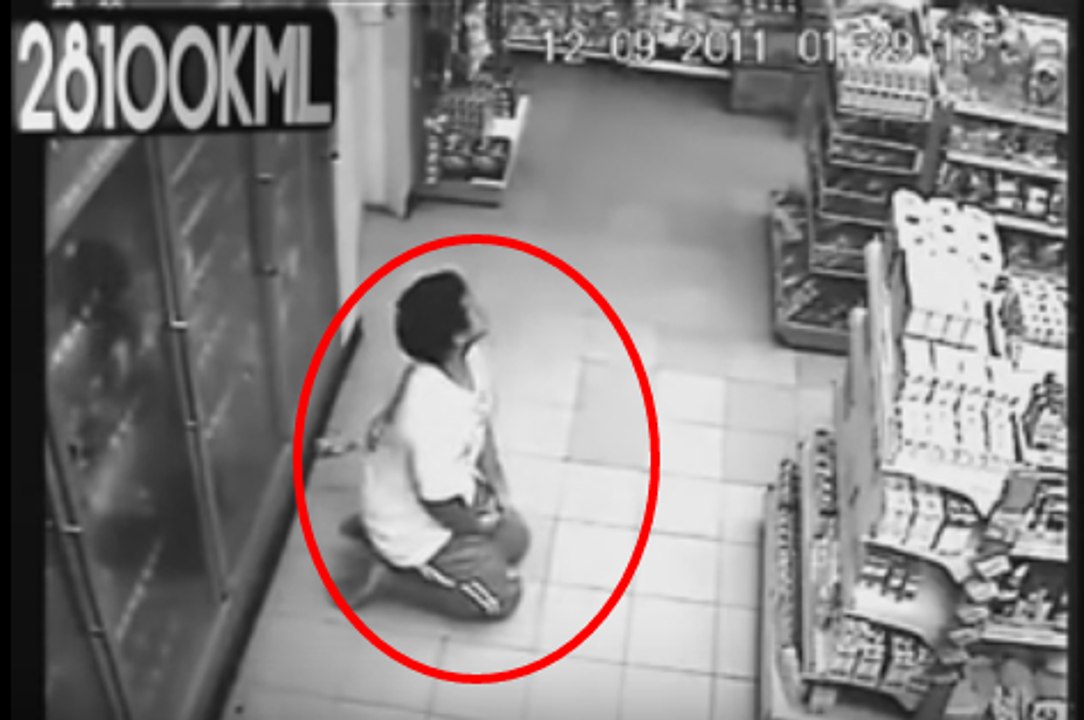 Man Possessed By Ghost - CCTV Video