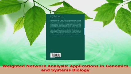 Download  Weighted Network Analysis Applications in Genomics and Systems Biology Ebook Free