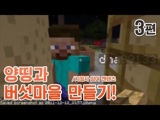 양띵 [양띵과 버섯마을 만들기! 3편 / 시청자 참여 컨텐츠] 마인크래프트