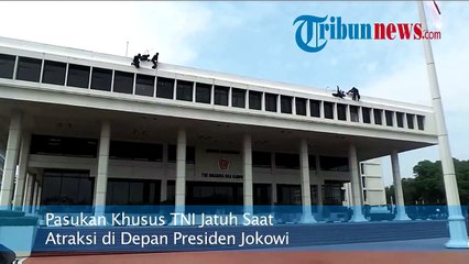 Detik-detik Jatuhnya Anggota Denjaka di Depan Presiden Jokowi