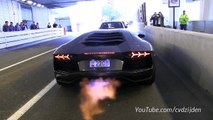 Lamborghini Aventador SHOOT BIG FLAMES!   Loud Revs!