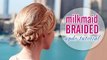 Glammed up milkmaid braid, 60s look ★ Wedding/Prom updo hairstyle for long hair tutorial