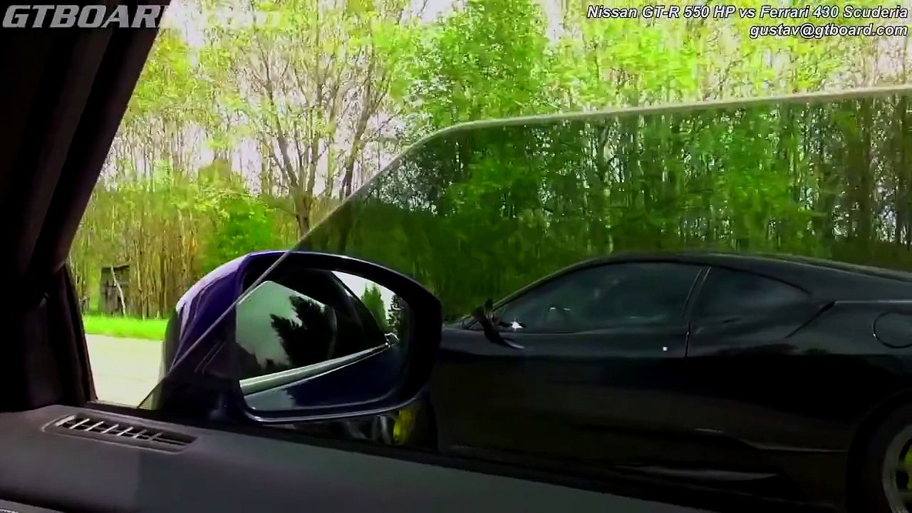 高速道路加速対決 フェラーリ 430スクーデリアVS日産R35 GT R 暴走レース