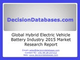 Global Hybrid Electric Vehicle Battery  Industry- Size, Share and Market Forecasts 2020