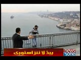 Turkish president Erdogan stops suicide man jumping off Bosphorus Bridge