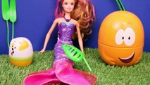 Bubble Guppies Kinder Surprise Eggs Barbie Shopkins Ariel Mermaid Mike The Merman Stacking