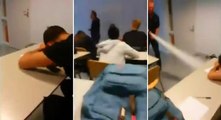 Öğretmen Uyuyan Öğrencisine Yangın Söndürücü Sıktı