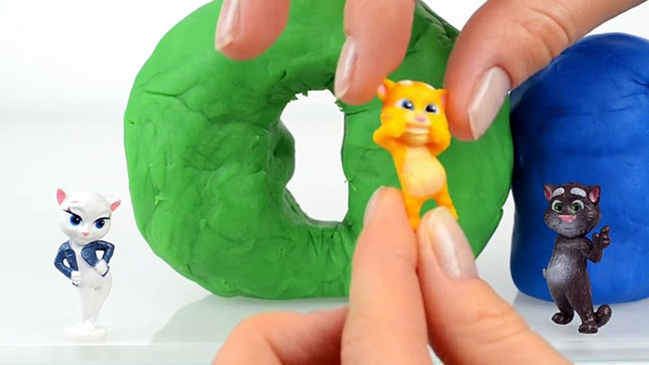 Talking Tom Kinder Surprise eggs Play doh Toys Angela, Ginger, Ben, Pierre