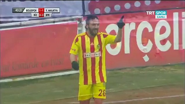 1-1 Hüseyin Kar Goal Turkey TFF 1. Lig - 26.12.2015, Boluspor 1-1 Yeni Malatyaspor