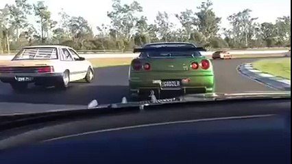 That skyline had no chance! LOL! Old car didn't look like much, but it got him