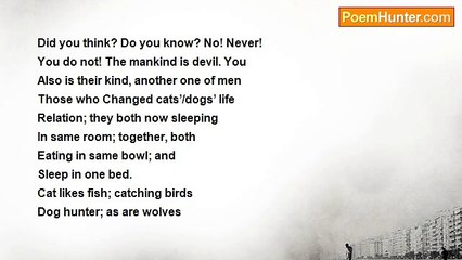 I have nothing to say but "Thank you" to those who spend time reading my poems and working on them.