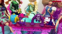 Disney Princesses Get Slimed! Frozen Elsa   Anna   Monsters University Slime Plunger   Ali