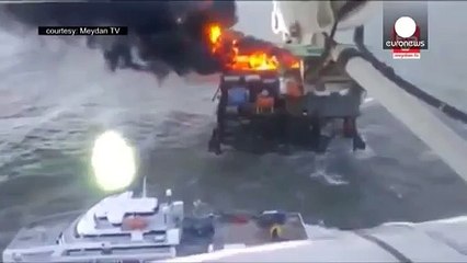 Azerbaycana ait petrol platformunda yangın çıktı