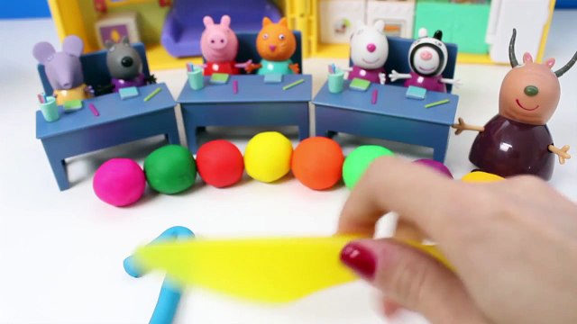 Peppa Pig Classroom Playset Bandai Juguetes de Peppa Pig School Learn Numbers 1 to 10 Playdough