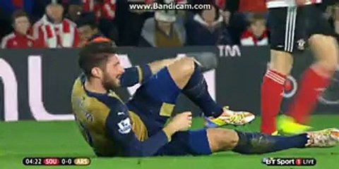 Clasie horor foul in Oliver Giroud Southampton 0-0 Arsenal 26.12.2015