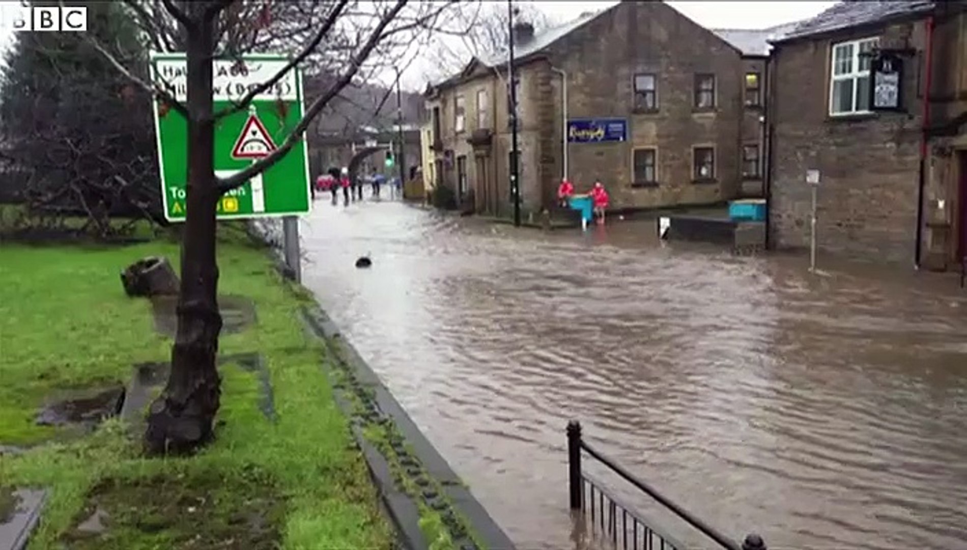 ⁣Flooding hits Lancashire and Yorkshire
