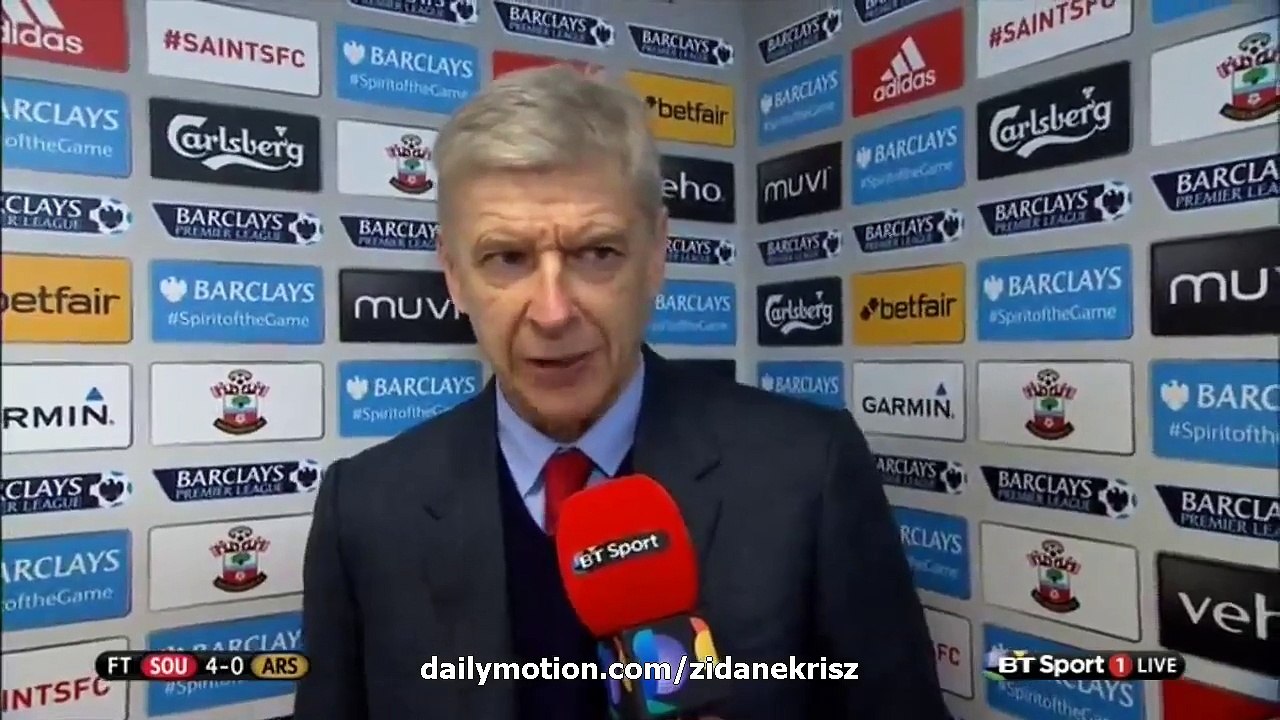 Arsene Wenger Post Match Interview after Incredible Huge Loose vs Southampton 4-0 Arsenal 26.12.2015