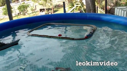 Thomas The Tank Trackmaster Pool Tracks Russian Navy Ship Attack Crash & Accidents Fun