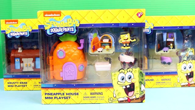 Nickelodeon Spongebob Squarepants Pineapple House Krusty Krab SquidWards Mini Playset