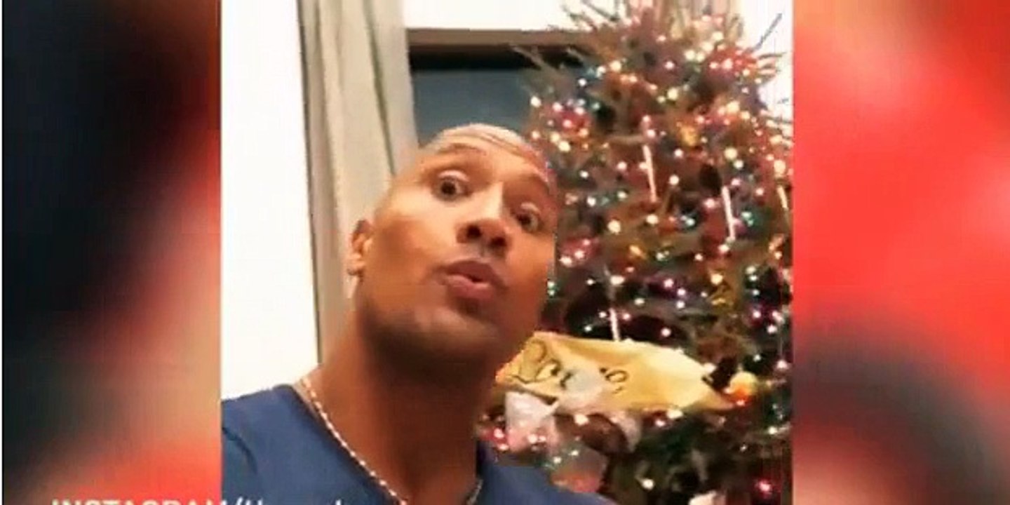 Rock serenades newborn daughter - Christmas video