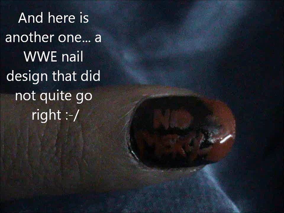 WWE Nail Design Fail !! - nail art for short nails that you should not try - easy nail designs[1]