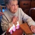 102 Year Old Lady  putting off CANDLE on Birthday (Funny)