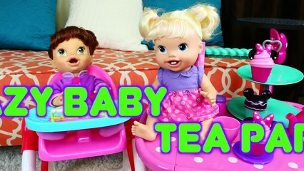 BABY ALIVE Lucy is BAD at Minnie Mouse Cupcake & Tea Party with Babys New Teeth Doll Lisa