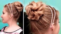 Fishtail braided updo hairstyle ★ Cute, quick and easy hair tutorial