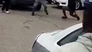 2 guys brawl over a parking spot at square one mall