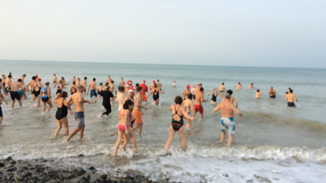 140 Manchots s'offrent un bain de Noël