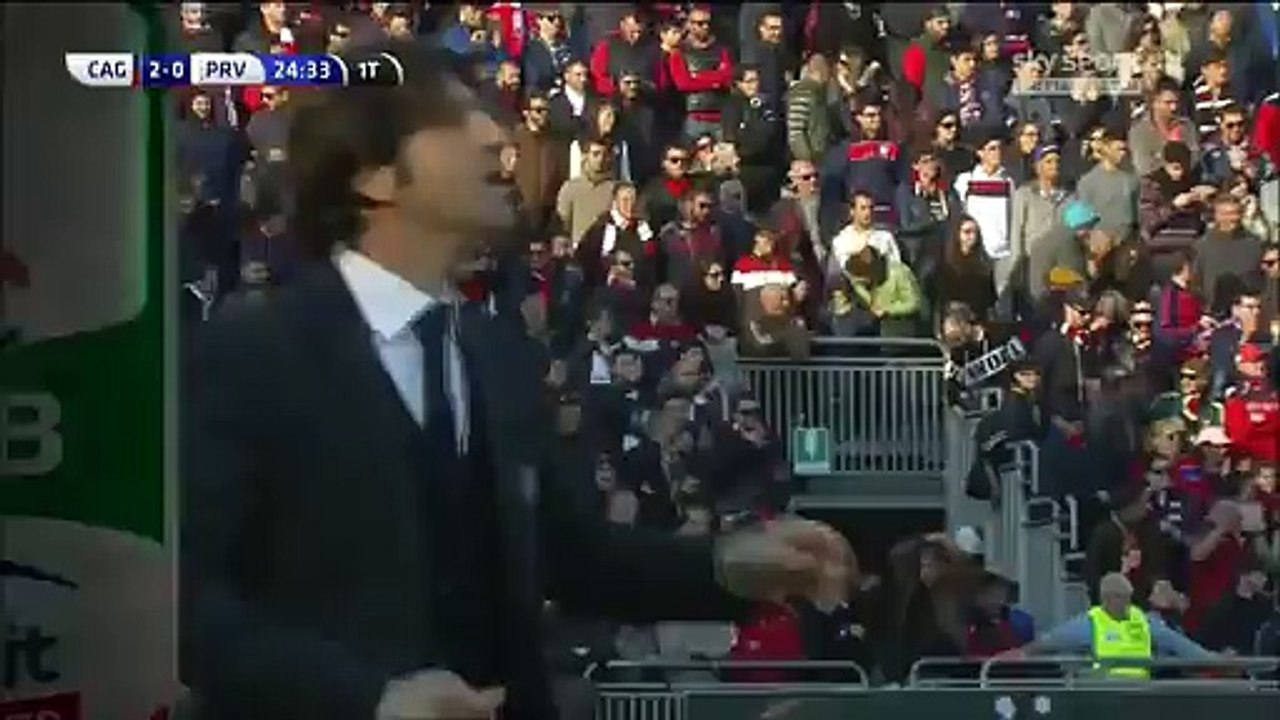 2-0 Diego Farias Goal Italy  Serie B - 27.12.2015, Cagliari Calcio 2-0 FC Pro Vercelli