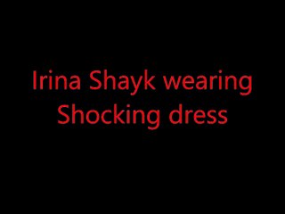 Irina Shayk wearing Shocking dress