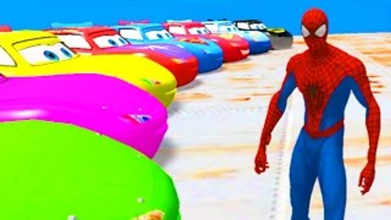 SPIDER MAN smash PARTY! Disney Lightning McQueen Cars Multi Colors!   Nursery Rhymes