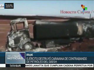 Ejército iraquí destruye caravana de petróleo que sería contrabandeado