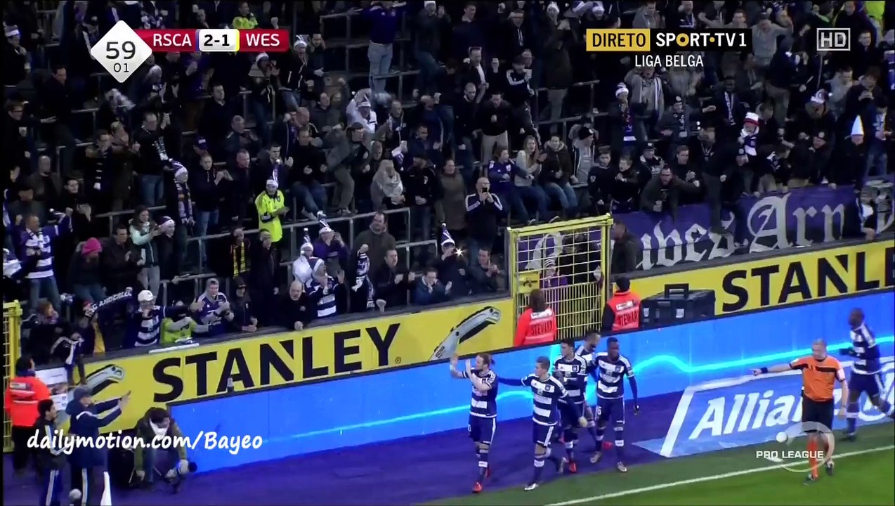 Guillaume Gillet Goal HD - Anderlecht 2-1 Westerlo - 27-12-2015 Belgium - Pro League