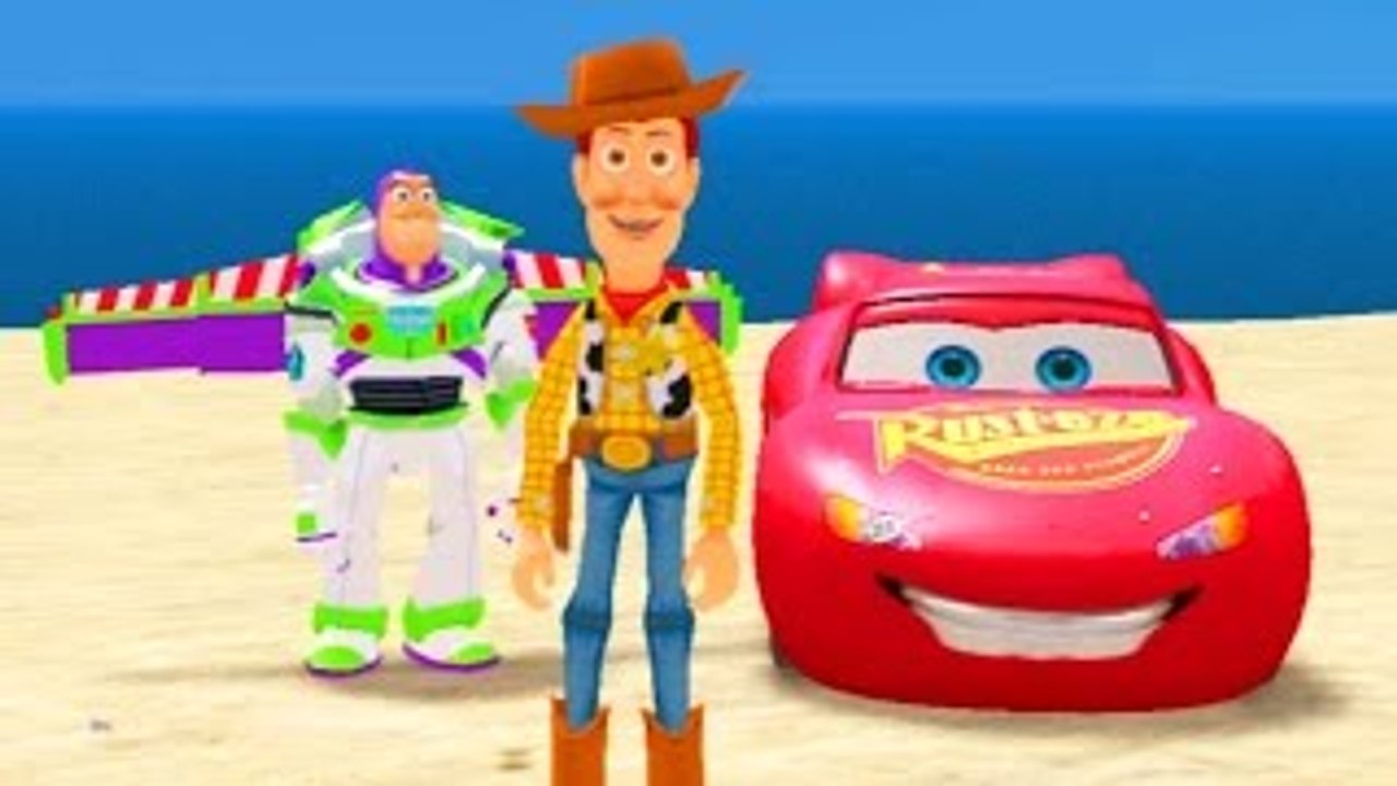 Disney Toy Story Sheriff Woody and Buzz Lightyear play w/ Lightning McQueen Disney Cars