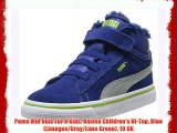 Puma Mid Vulc Fur V Kids Unisex Children's Hi-Top Blue (Limoges/Gray/Lime Green) 10 UK