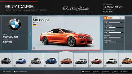 Forza 5 Car List - Bugatti, Cadillac, Caterham