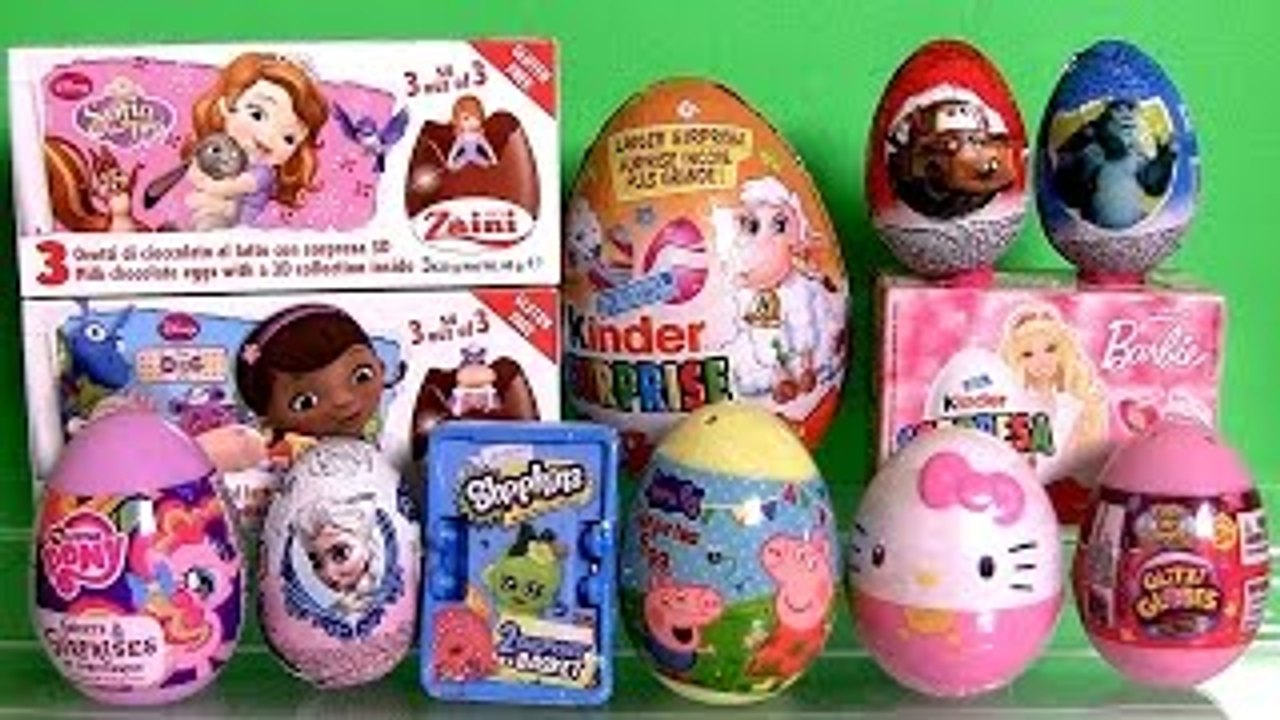 Kinder Surprise Boxes Huevos Sorpresa MyLittlePony Shopkins Sofia GlitziGlobes Peppa Froze